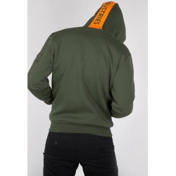 Bluza ALPHA INDUSTRIES Red Stripe Hoody Dark Green