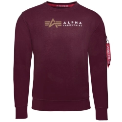 Bluza ALPHA INDUSTRIES Label Sweater Burgundy