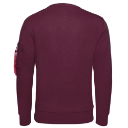 Bluza ALPHA INDUSTRIES Label Sweater Burgundy