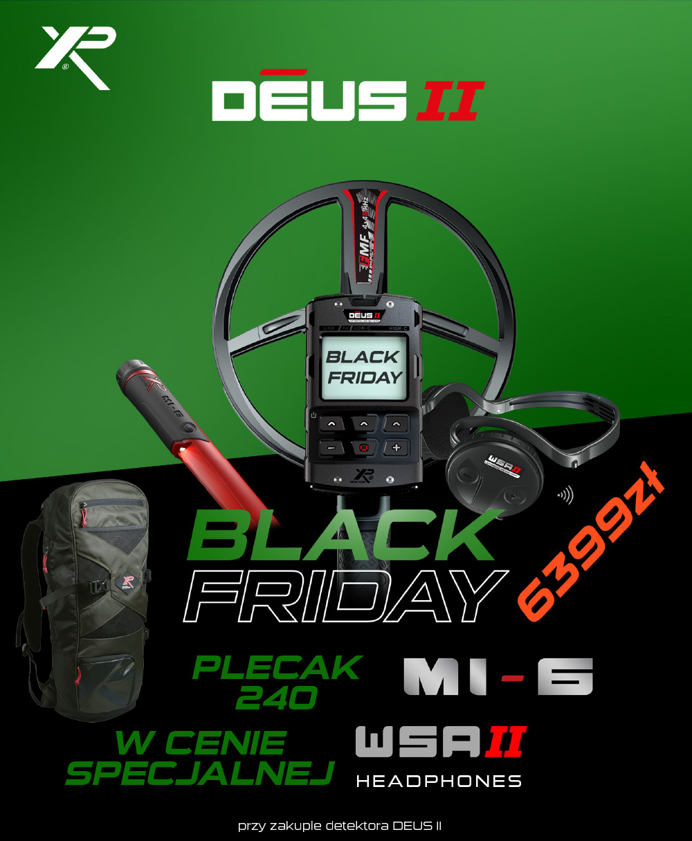 XP Deus II RC + WSA II + MI-6 + BackPack 240 promocja Black Weeks '25 XP Deus II RC + WSA II + MI-6 + BackPack 240 promocja Black Weeks '25